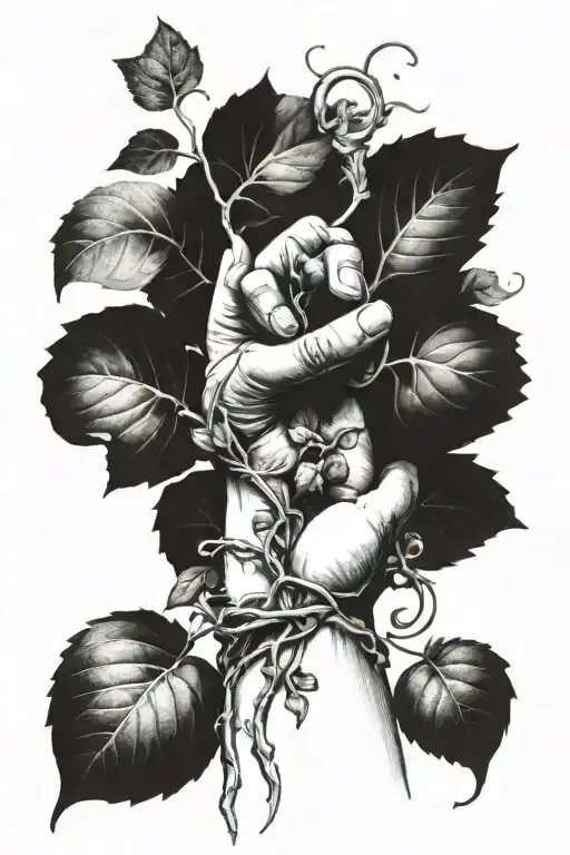 Vine Growing With Hands Forming On Wrist