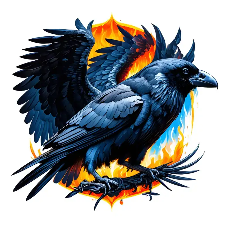 Crow Wings Spread Color