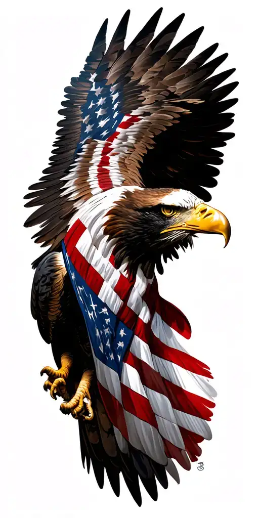 Eagle Us Flag Downward Spiral