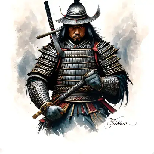 Samurai Warrior Holding