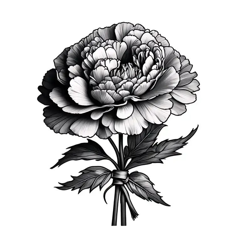 Carnation Bouquet Tied