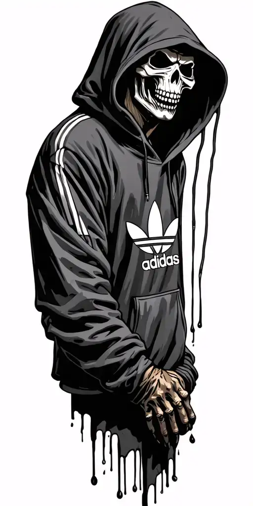 Grim Reaper Wearing An Adidas Hoody