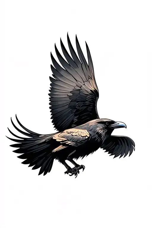 Viking Crow Flying
