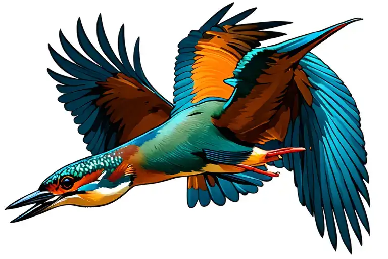 King Fisher Bird Flying