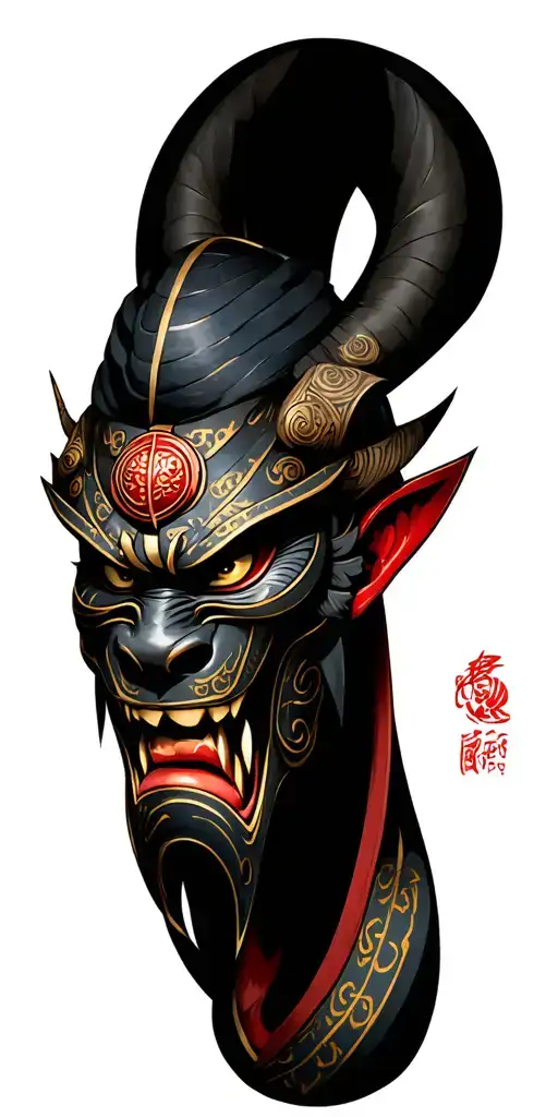 Samurai Oni Demon Mask