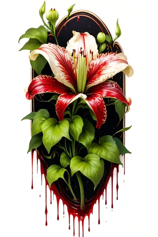 Cluster Blood Lily Vine With Blood Dripping