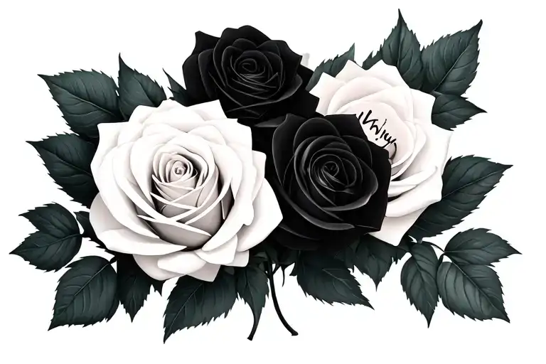A Bunch Of Shaded Roses White And Black And Gray With The Name Mckhiya In Roses Shaded