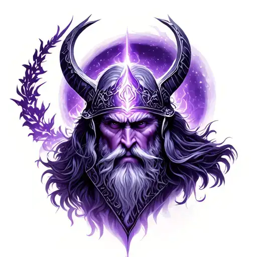 Norse Mythology Valkarye Norse God With Purple Aura