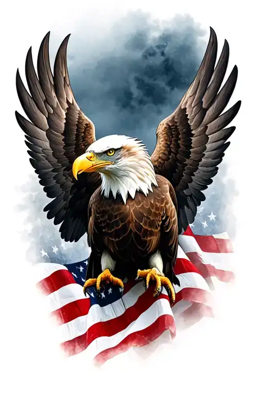 Bald Eagle American Flag Wings