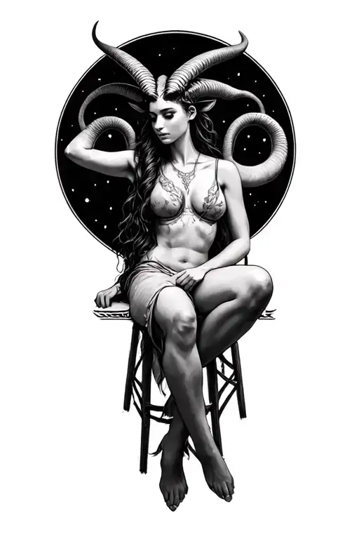 Capricorn Zodiac Sign Woman Sitting