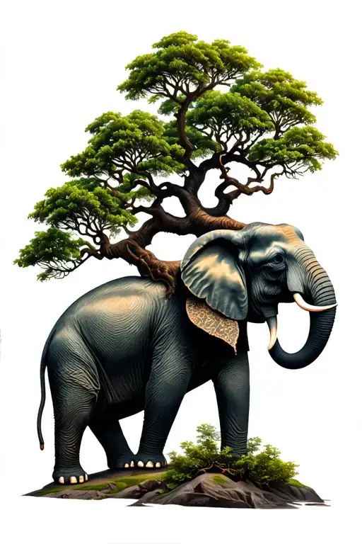 Yggdrasil And Elephant Standing