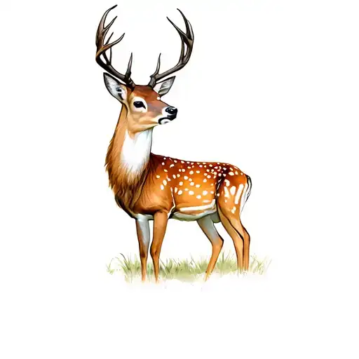 A Deer And A Fawn In The Woods