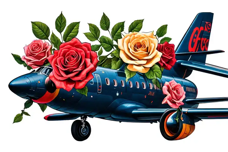 Plane With Roses Growing