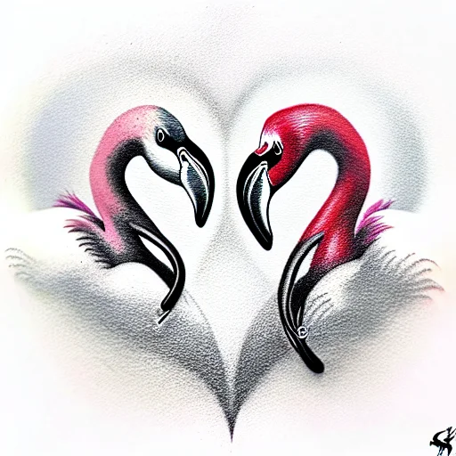 Twin Flame Flamingos Love Heart Soul Mates Divine Counterparts