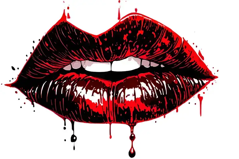 Vampire Lips Outline Red