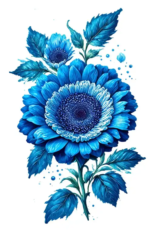 Blue Flower Finger Print Surrounded