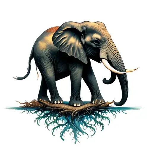 Yggdrasil And Elephant Standing