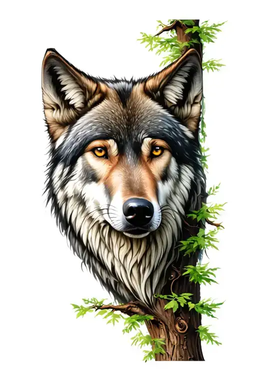 Tree And Wolf