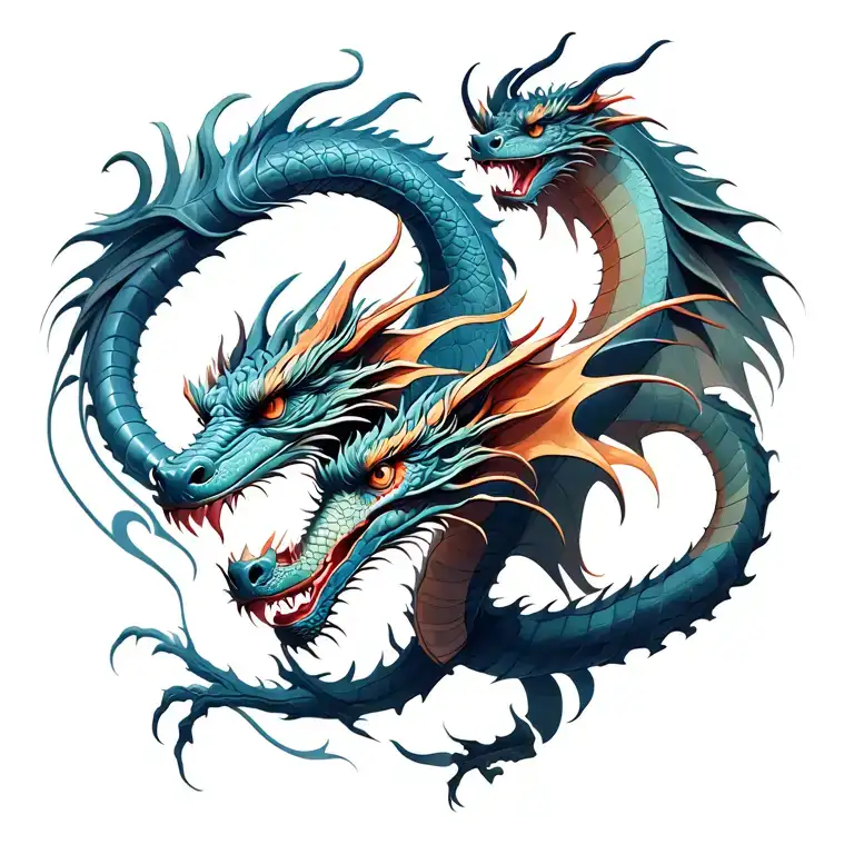 3 Dragons Tattoo In Combinations