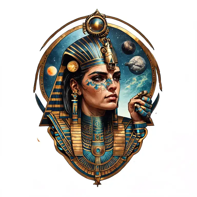 Steampunk Vicking & Stargate Tattoo With Egyptian
