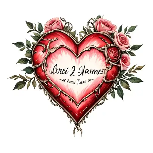 2 Names Inside A Heart
