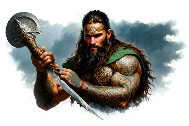 Celtic Warrior Wielding