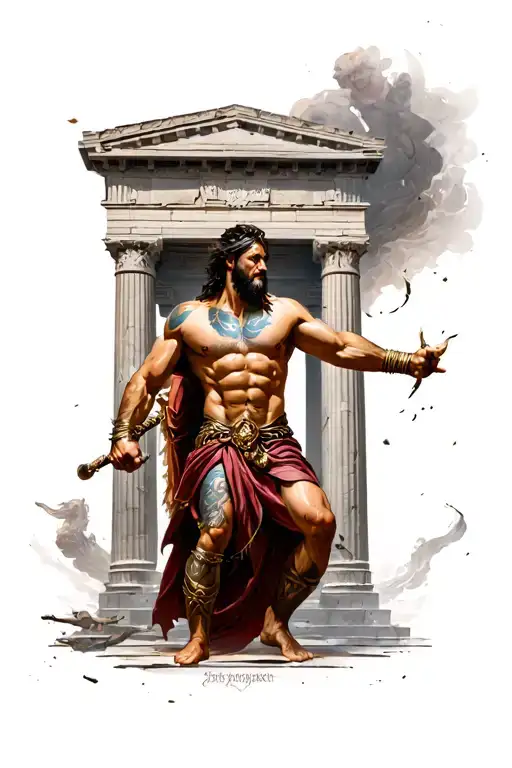 Samson Destroying Temple