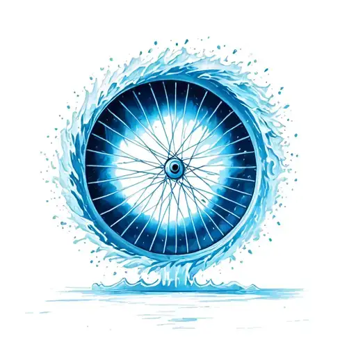 Hockey Rink Center Ice Lines Inside Bicycle Wheel Transforming To Wave