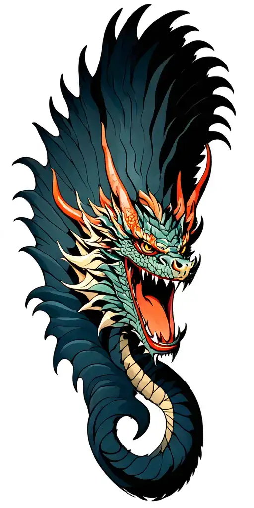 Oni Mask Dragon Flying