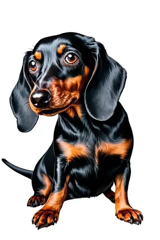 Dachshund Stopped On Their Hind Legs