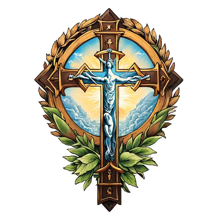 Jerusalem Cross Surrounded