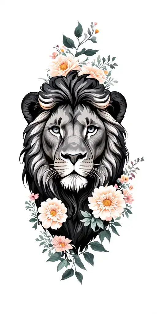 Leo Lion With Flowers