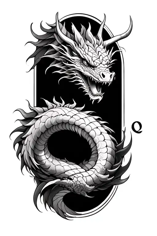 Wrap Dragon Arm Tattoo Design Featuring