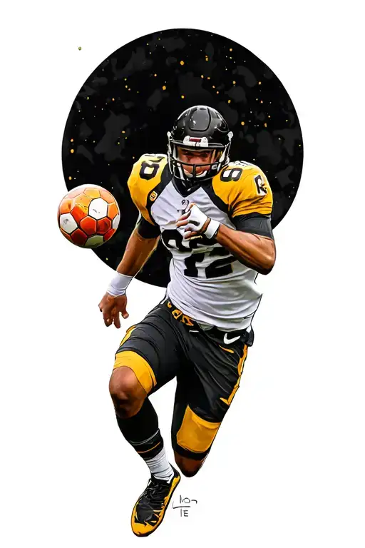 Football Player Kicking A Ball