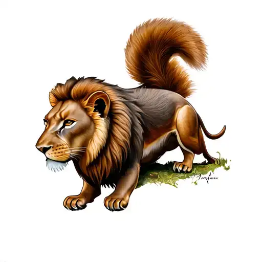 Lion And Squirrel Logo Combined