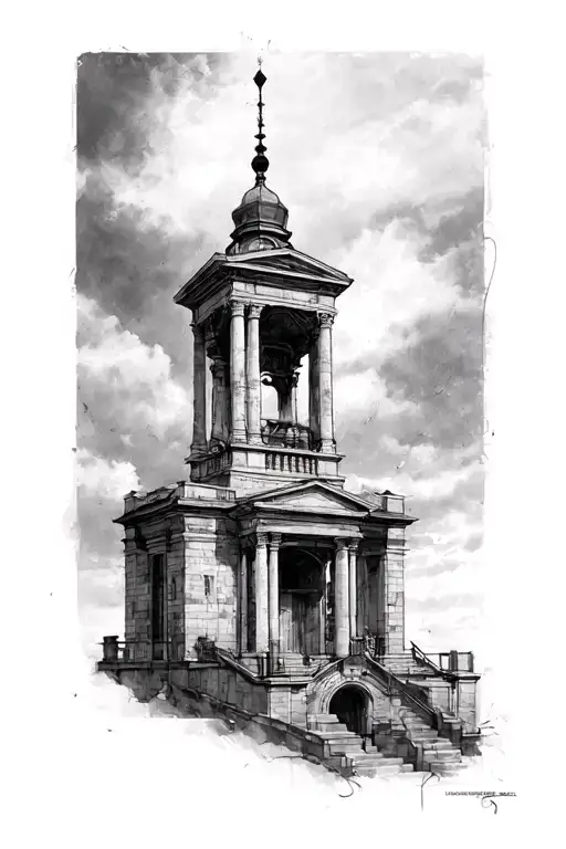 Belltower Architecture Black And Grey