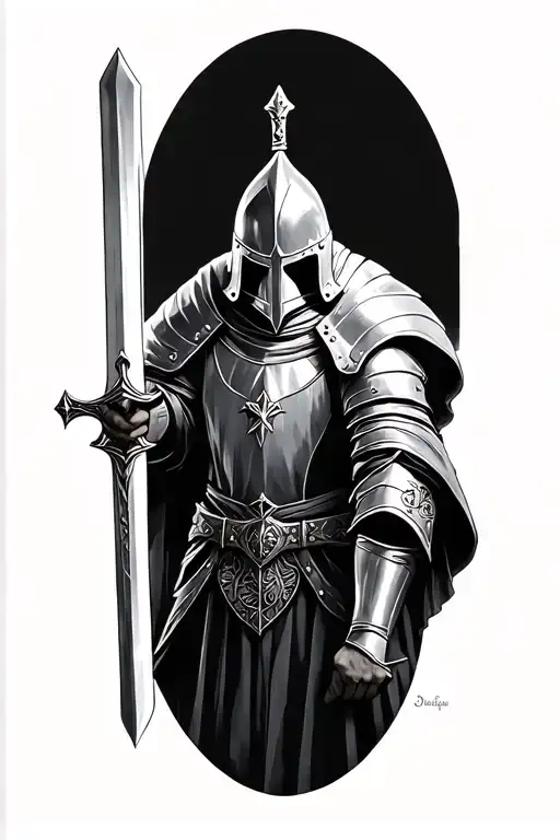 Templar Knight Holding A Sword