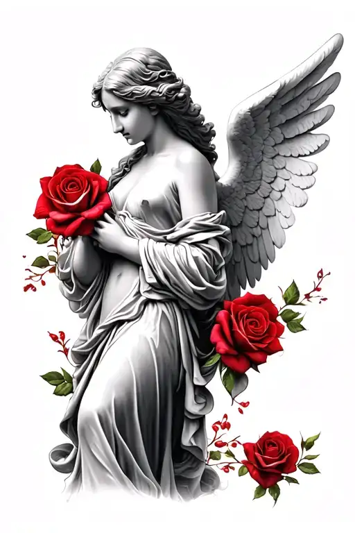 Angel And Roses Wrapped