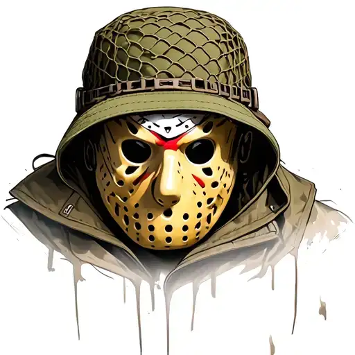 Jason Voohees With Tactical Boonie Hat And Mesh Netting