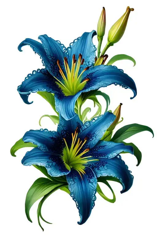 Lilies With Lace Patterns Integrated