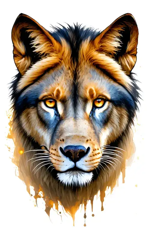 Eye And Lion And Wolf Face