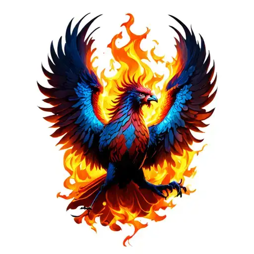 Phoenix Rising From Flames