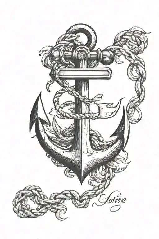 Anchor With Initials Engraved And Quote Behind It
