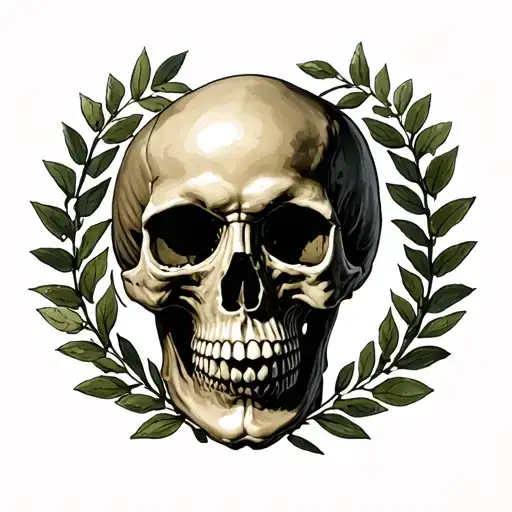 Skull And Laurel Wreath