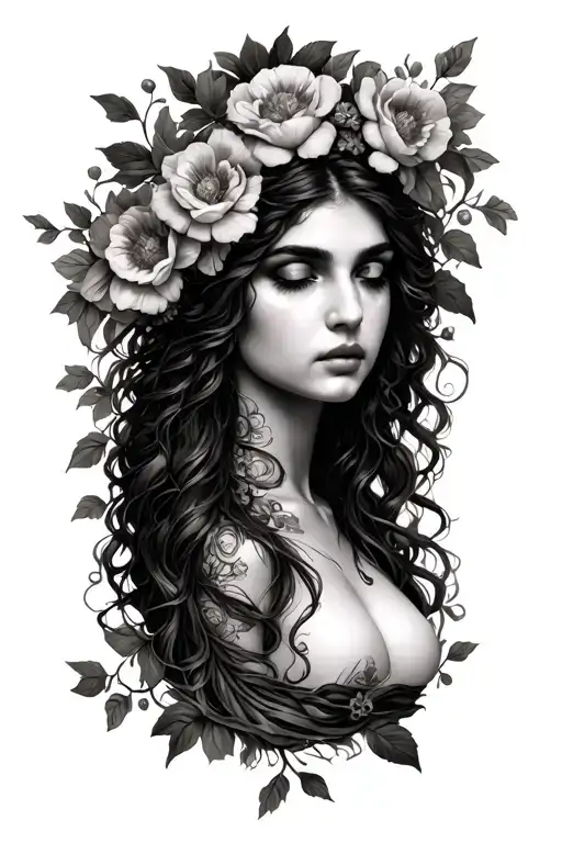 Hekate And Lilith Flower Vine Wrapped