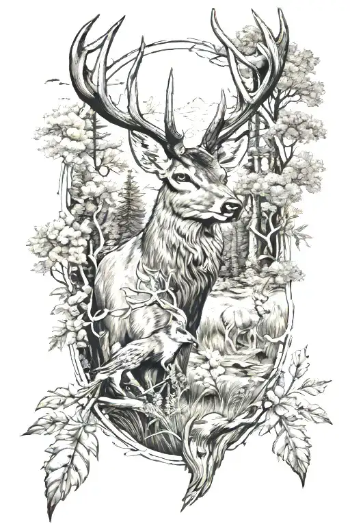 Hunting And Nature Scene