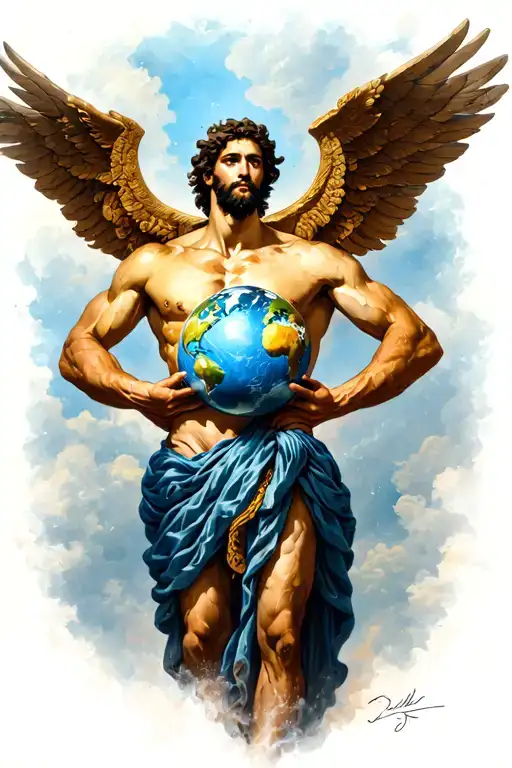 Atlas Holding The World On His Shoulders