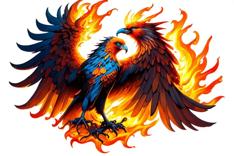 Phoenix Rising From Flames
