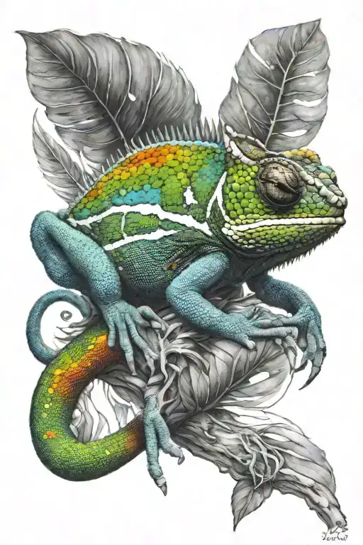 Rainbow Chameleon Walking