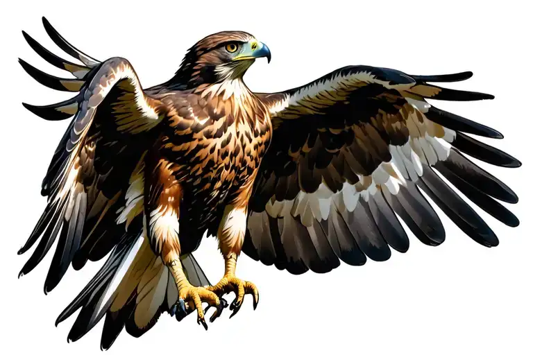 A Hawk With Its Wings Spread